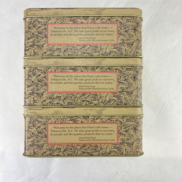 Vintage Doral Cigarettes Metal Tin Box Lot of 3 - Picture 5 of 10